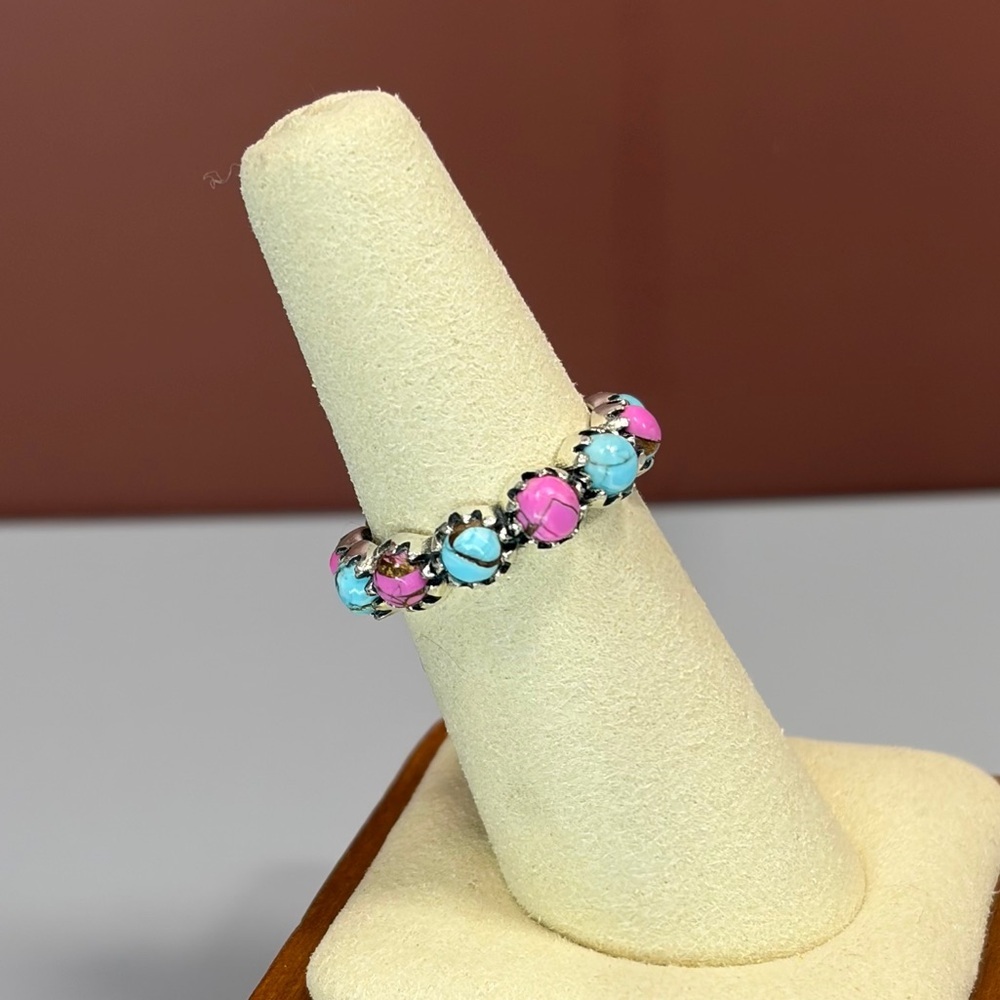 925 Sterling Silver Kingman Cotton Candy Eternity Ring